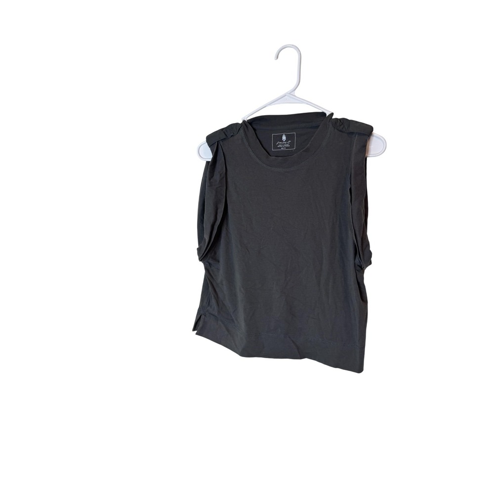 FP Movement Shirt‎ Womens XS Gray Sleeveless Muscle Epaulette Shoulder OB1450910